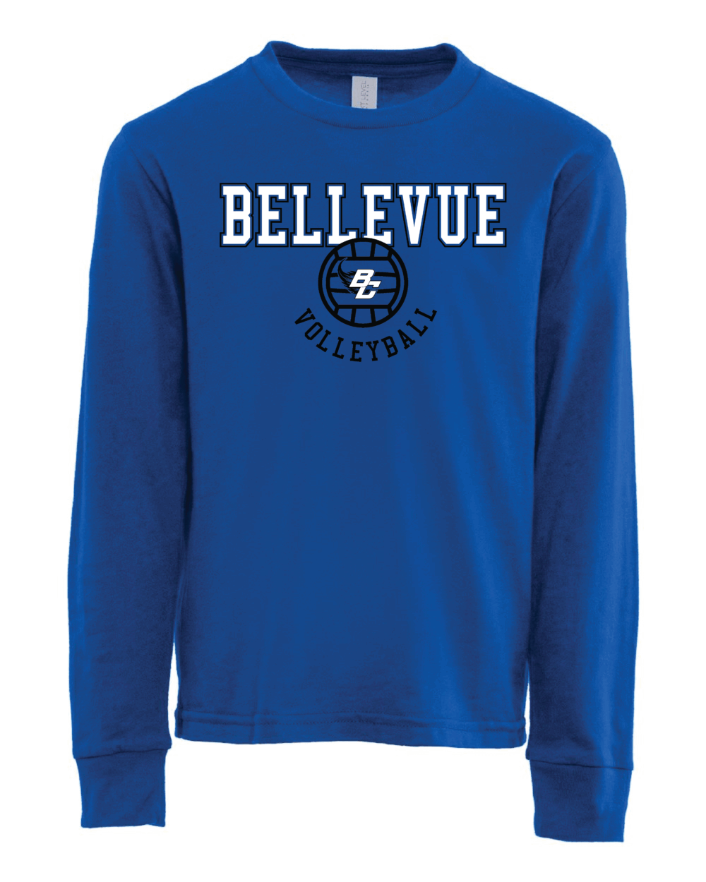 2025 Bellevue Comets Volleyball Fundraiser Youth Next Level Cotton Long Sleeve T-Shirt (3 Color Options) - Image 3