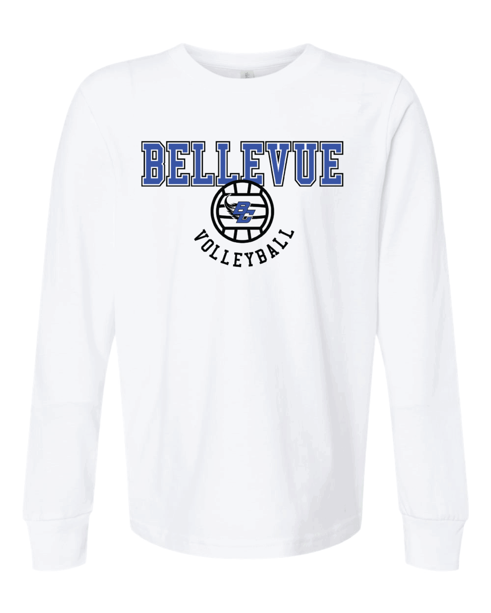 2025 Bellevue Comets Volleyball Fundraiser Youth Next Level Cotton Long Sleeve T-Shirt (3 Color Options)