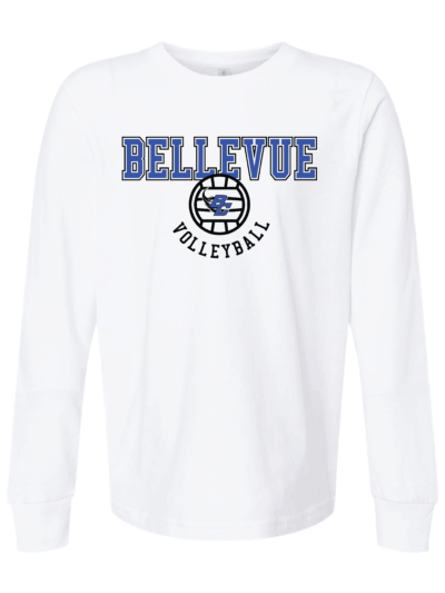 2025 Bellevue Comets Volleyball Fundraiser Youth Next Level Cotton Long Sleeve T-Shirt (3 Color Options)