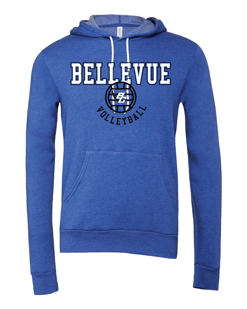 2025 Bellevue Comets Volleyball Fundraiser Heather True Royal Adult Bella + Canvas Sponge Fleece Hoodie