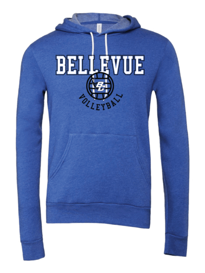 2025 Bellevue Comets Volleyball Fundraiser Heather True Royal Adult Bella + Canvas Sponge Fleece Hoodie