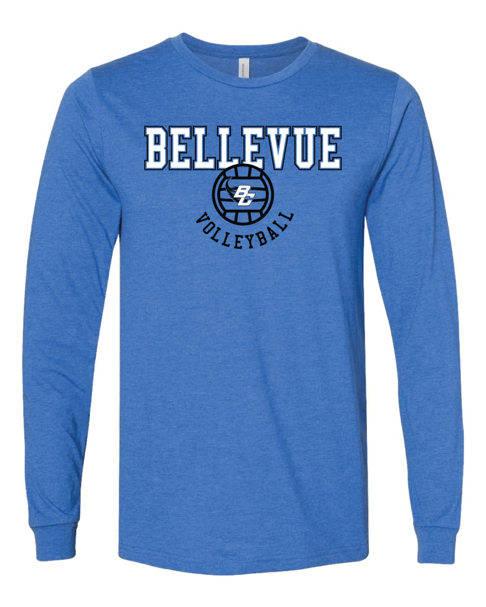 2025 Bellevue Comets Volleyball Fundraiser Heather True Royal Adult Bella + Canvas CVC Long Sleeve T-Shirt