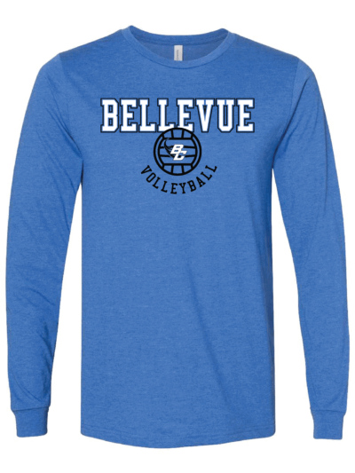 2025 Bellevue Comets Volleyball Fundraiser Heather True Royal Adult Bella + Canvas CVC Long Sleeve T-Shirt