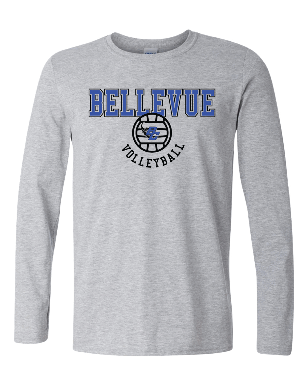 2025 Bellevue Comets Volleyball Fundraiser Adult Gildan Softstyle Long Sleeve T-Shirt (3 Color Options) - Image 2