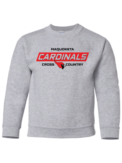 2025 Maquoketa Cardinals Cross Country Youth Gildan Heavy Blend Crewneck Sweatshirt (2 Color Options)