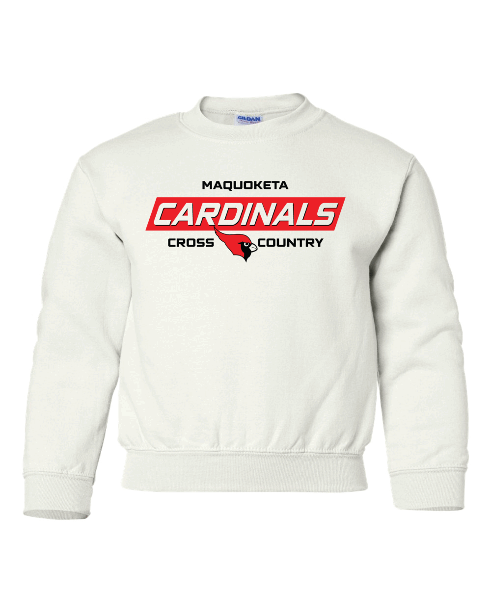 2025 Maquoketa Cardinals Cross Country Youth Gildan Heavy Blend Crewneck Sweatshirt (2 Color Options) - Image 2