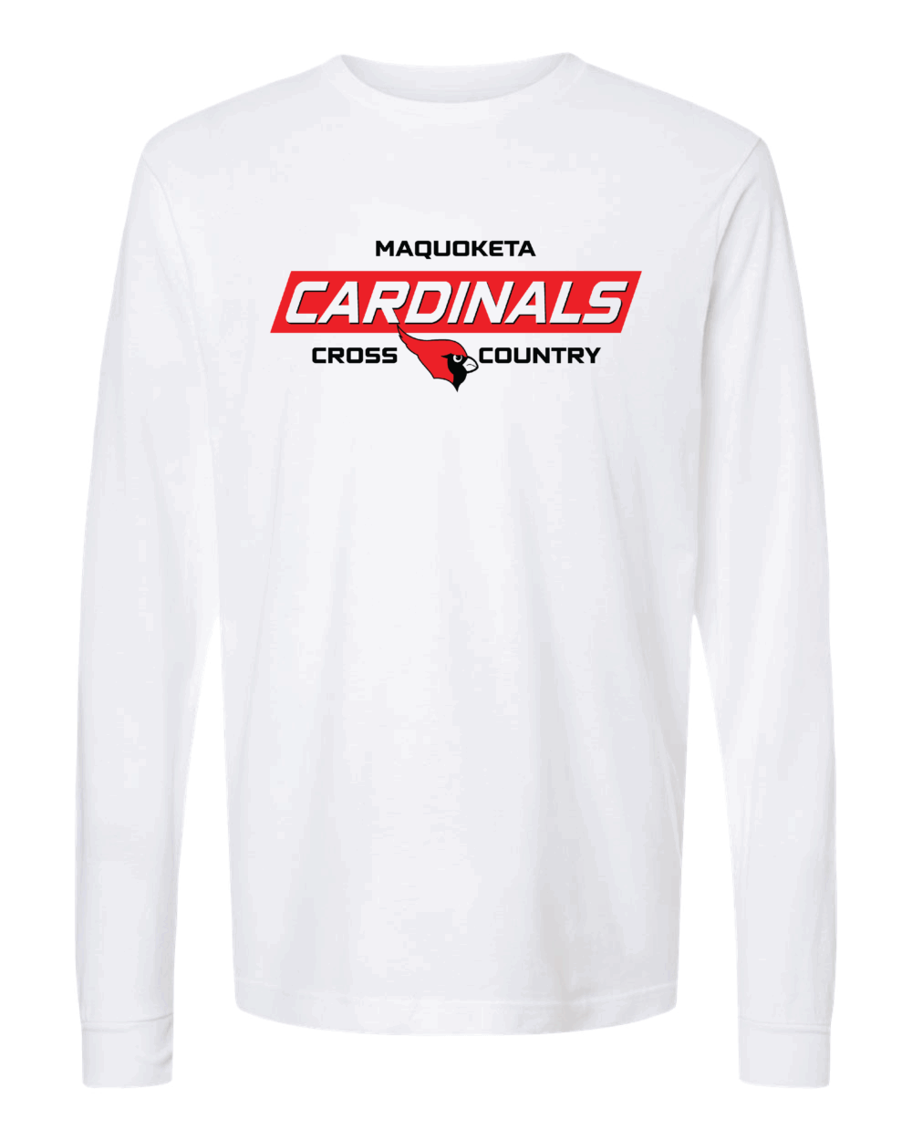 2025 Maquoketa Cardinals Cross Country Adult Tultex Fine Jersey Long Sleeve T-Shirt (2 Color Options)