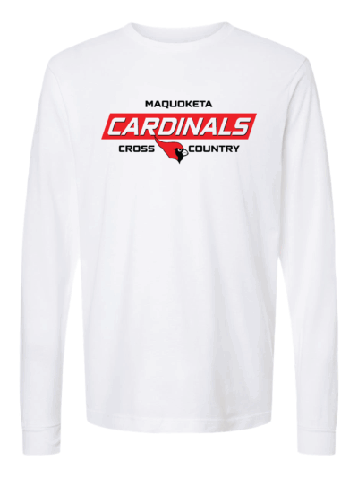 2025 Maquoketa Cardinals Cross Country Adult Tultex Fine Jersey Long Sleeve T-Shirt (2 Color Options)