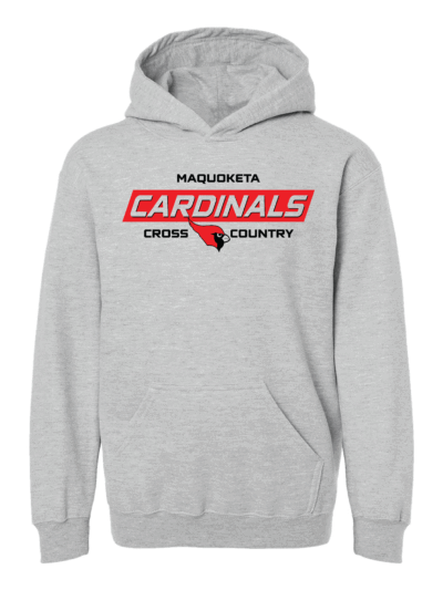2025 Maquoketa Cardinals Cross Country Youth Tultex Fleece Hoodie (2 Color Options)