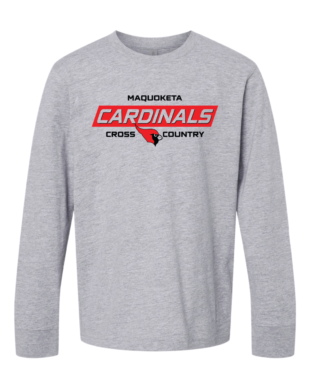 2025 Maquoketa Cardinals Cross Country Youth Next Level Cotton Long Sleeve T-Shirt (2 Color Options)