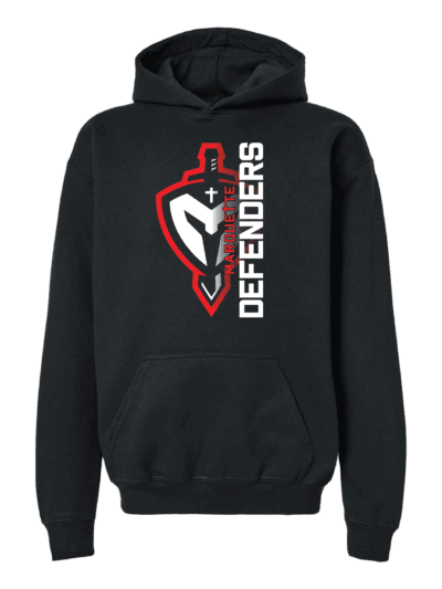 Marquette Catholic Defenders PTO Christmas Fundraiser Youth Black Gildan Softstyle Midweight Hoodie