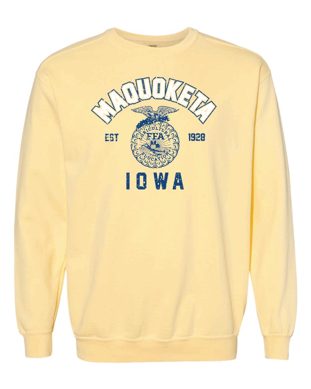 2025 Maquoketa FFA Design 2 Adult Comfort Colors Butter Garment-Dyed Crewneck Sweatshirt