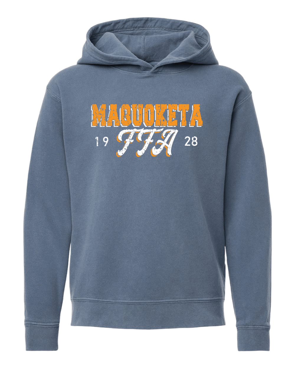 2025 Maquoketa FFA Design 1 Youth Comfort Colors Blue Jean Garment-Dyed Lightweight Fleece Hoodie