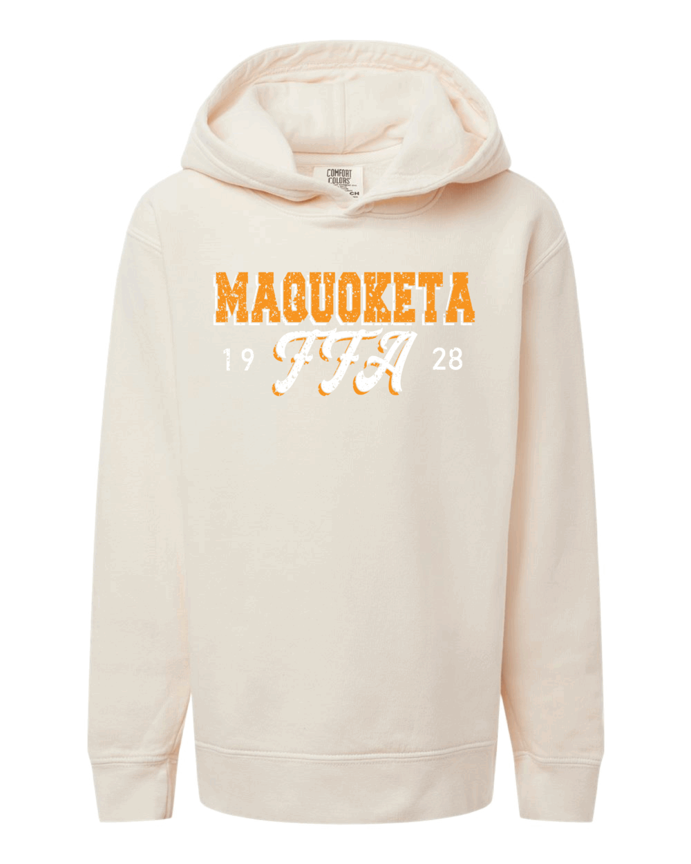 2025 Maquoketa FFA Design 2 Youth Comfort Colors Ivory Garment-Dyed Lightweight Fleece Hoodie