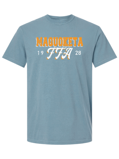 2025 Maquoketa FFA Design 1 Youth Ice Blue Comfort Colors Garment-Dyed Heavyweight T-Shirt