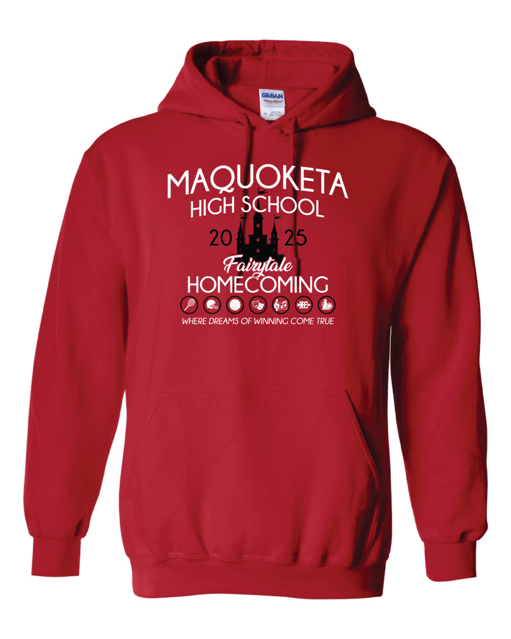 2025 Maquoketa Cardinals Homecoming Cheer Fundraiser Adult Red Gildan Heavy Blend Hoodie