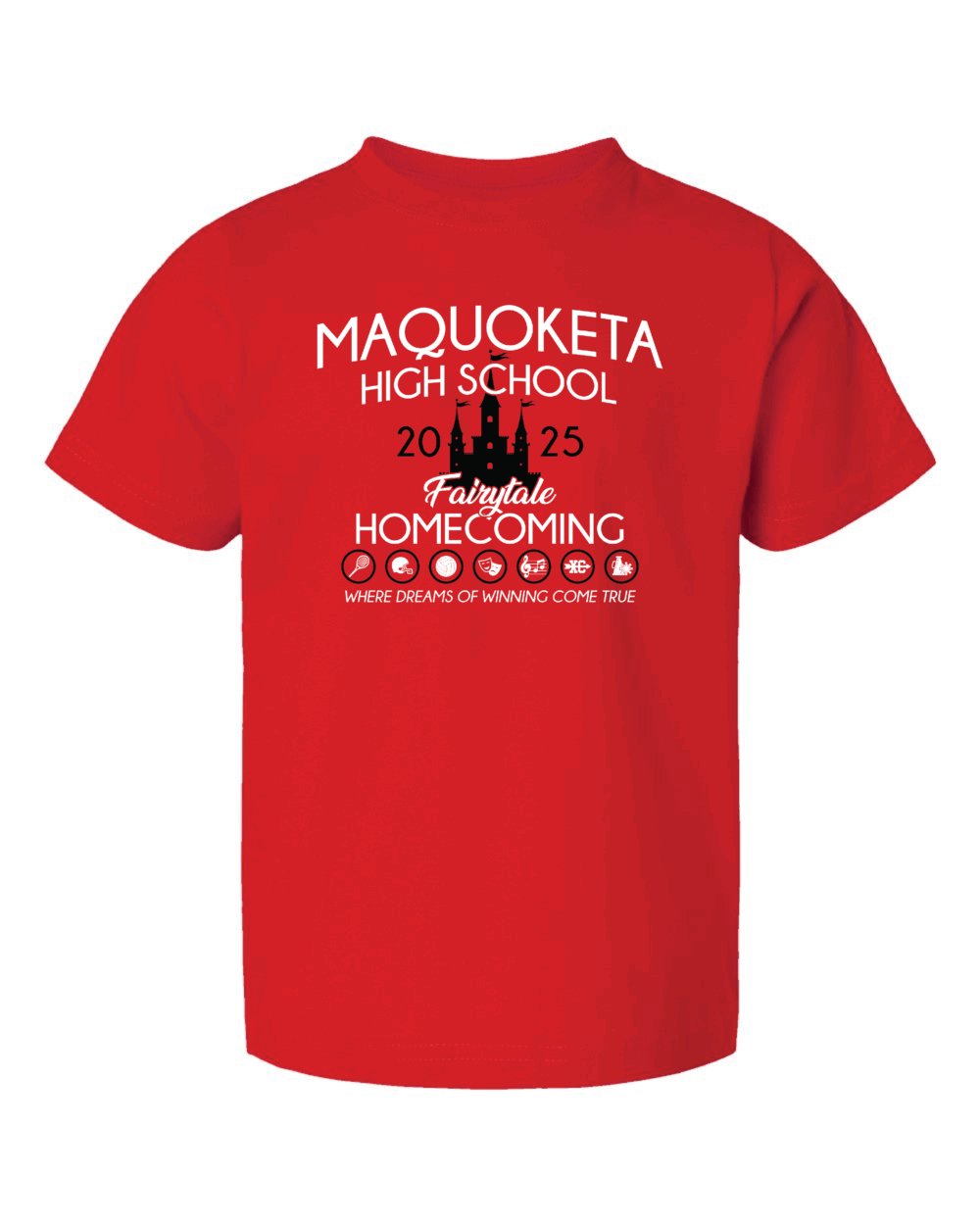 2025 Maquoketa Cardinals Homecoming Cheer Fundraiser Toddler Rabbit Skins Red Cotton Jersey T-Shirt