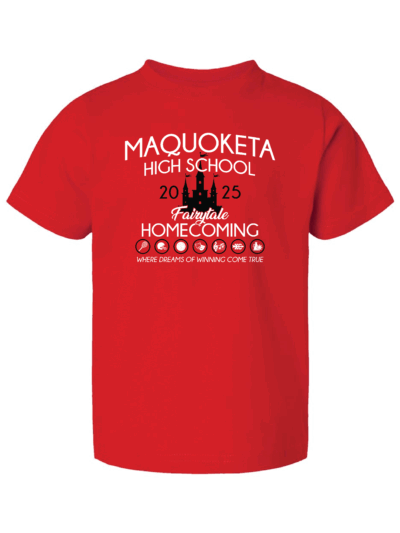 2025 Maquoketa Cardinals Homecoming Cheer Fundraiser Toddler Rabbit Skins Red Cotton Jersey T-Shirt