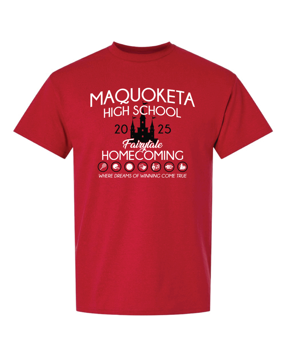 2025 Maquoketa Cardinals Homecoming Cheer Fundraiser Youth Red Gildan Dryblend 50/50 Cotton/Polyester T-Shirt