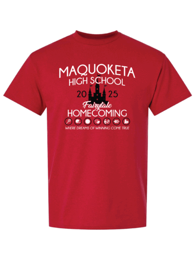 2025 Maquoketa Cardinals Homecoming Cheer Fundraiser Adult Red Gildan Dryblend 50/50 Cotton/Polyester T-Shirt