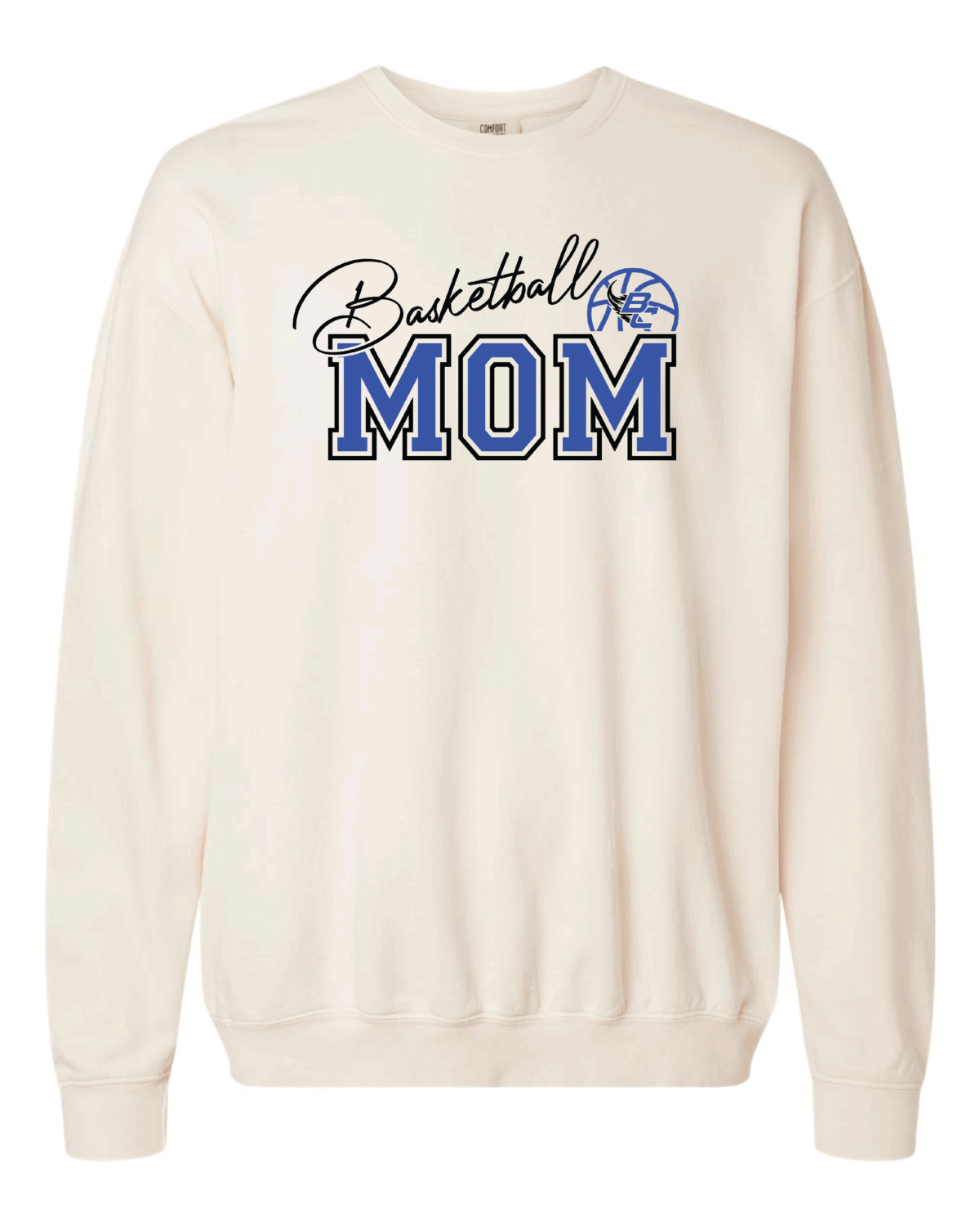Bellevue Comets Basketball Mom No Back Design Ivory Comfort Colors Unisex Garment-Dyed Lightweight Fleece Crewneck Sweatshirt