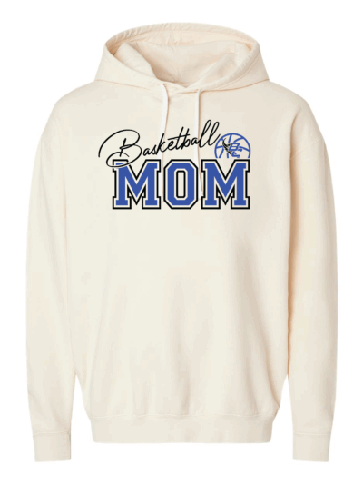 Bellevue Comets Basketball Mom w/ Custom Name & Number Ivory Comfort Colors Unisex Garment-Dyed Lightweight Fleece Hoodie