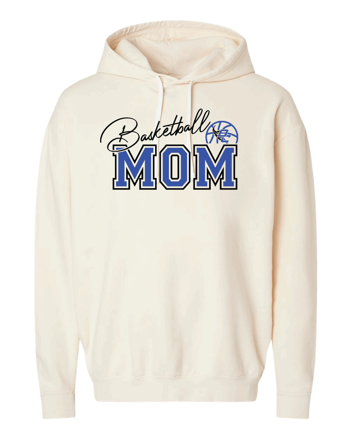 Bellevue Comets Basketball Mom No Back Design Ivory Comfort Colors Unisex Garment-Dyed Lightweight Fleece Hoodie
