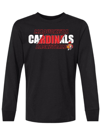 2025 Maquoketa Cardinals Boys Basketball Schedule Fundraiser Youth Black Next Level Cotton Long Sleeve T-Shirt