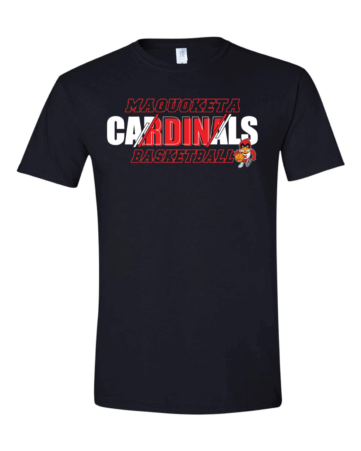 2025 Maquoketa Cardinals Boys Basketball Schedule Fundraiser Youth Black Gildan Softstyle T-Shirt