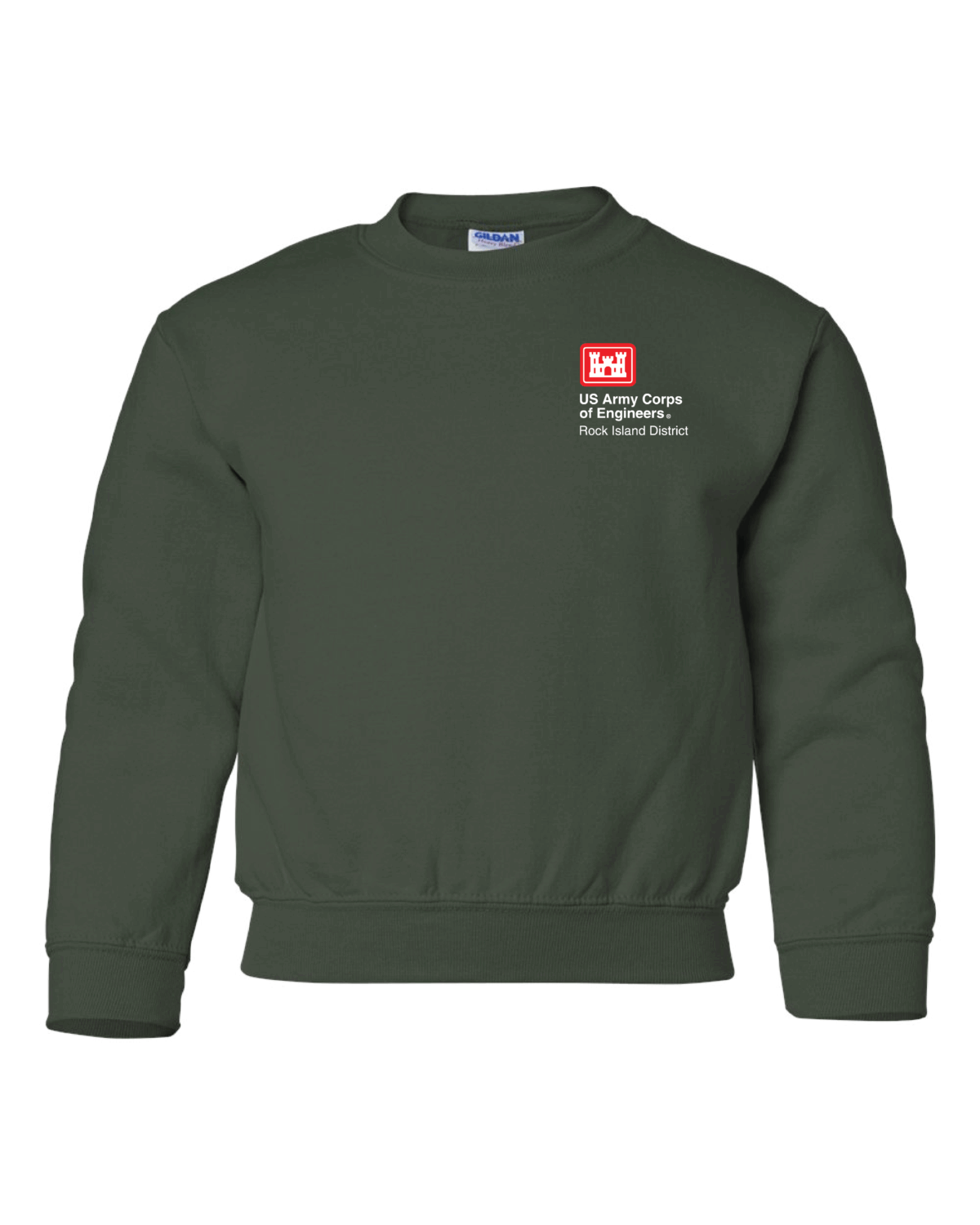 US Army Corp of Engineers Youth Gildan Heavy Blend Crewneck Sweatshirt (5 Color Options) - Image 3
