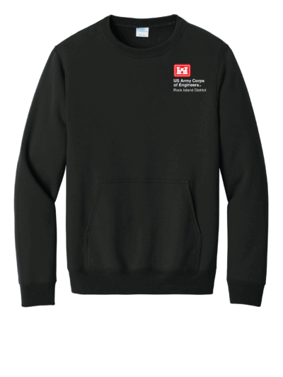 US Army Corp of Engineers Port & Co Core Fleece Crewneck Pocket Sweatshirt (4 Color Options)