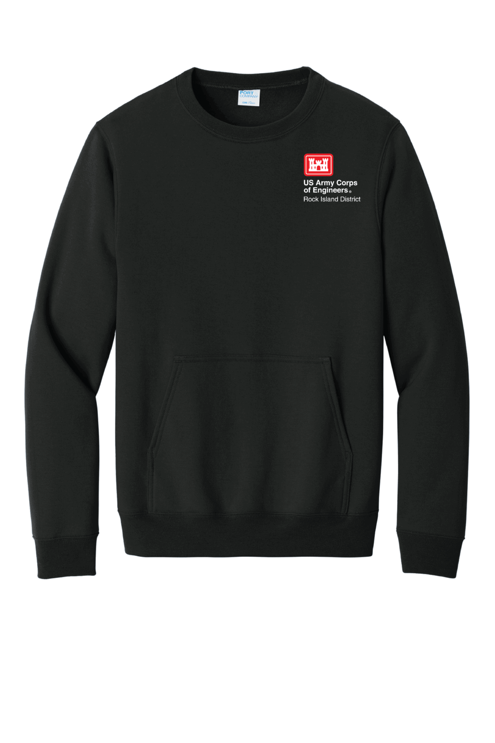 US Army Corp of Engineers Port & Co Core Fleece Crewneck Pocket Sweatshirt (4 Color Options)