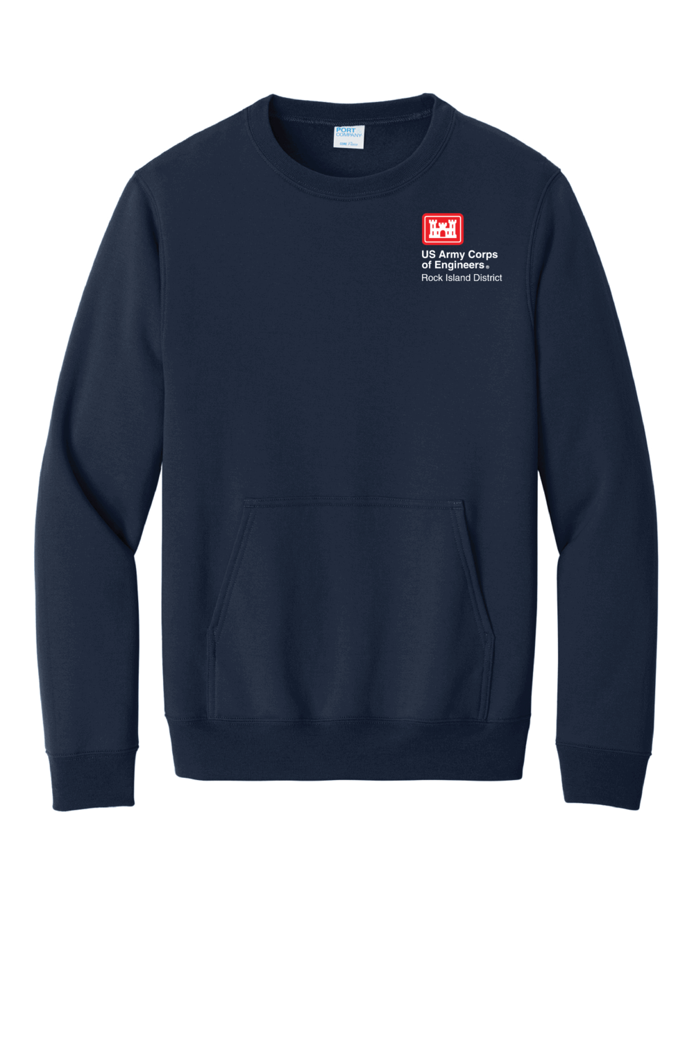 US Army Corp of Engineers Port & Co Core Fleece Crewneck Pocket Sweatshirt (4 Color Options) - Image 4