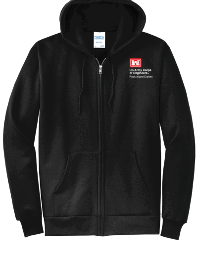 US Army Corp of Engineers Port & Co COre Fleece Full-Zip Hoodie (6 Color Options)