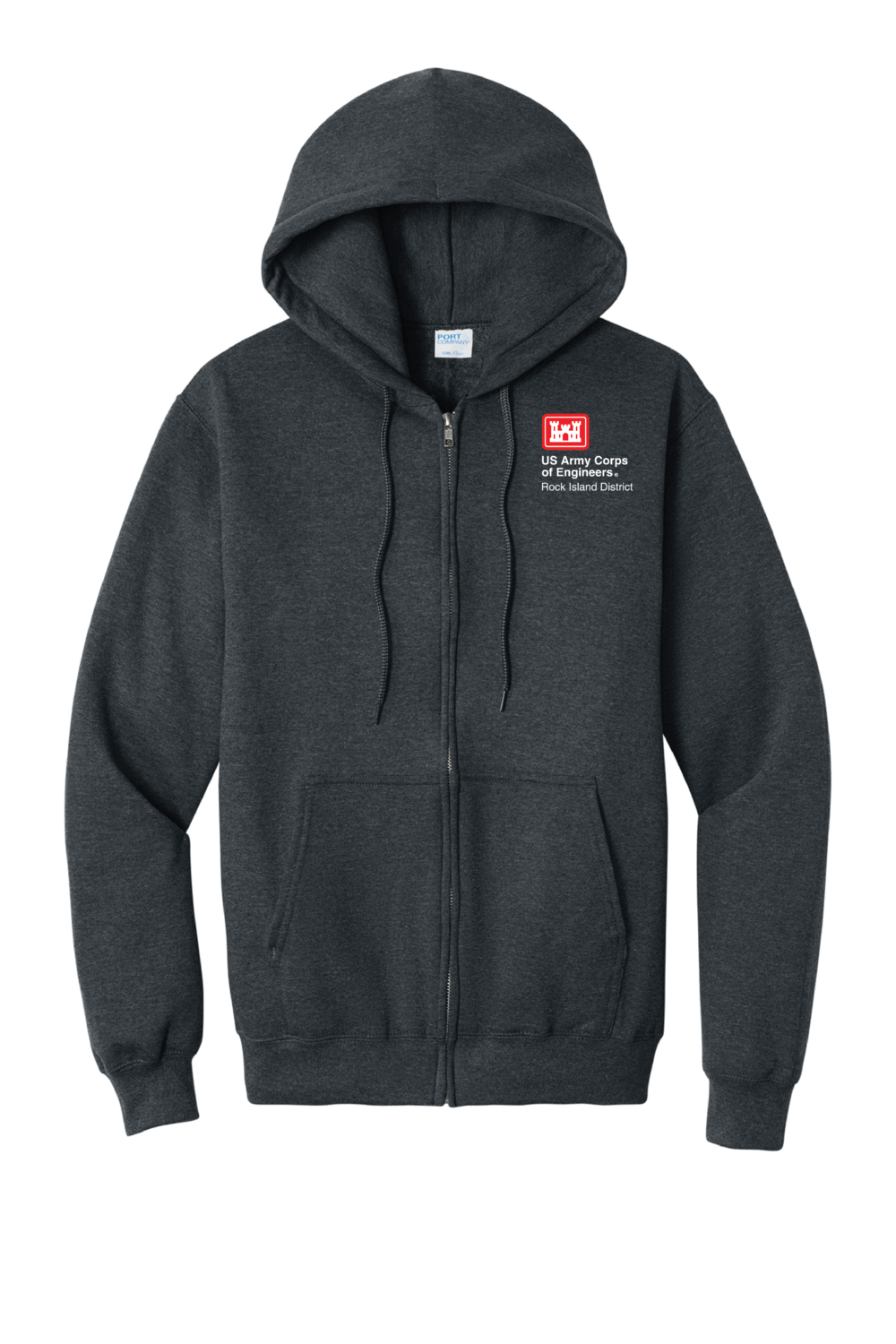 US Army Corp of Engineers Port & Co COre Fleece Full-Zip Hoodie (6 Color Options) - Image 2