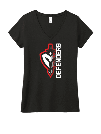 Marquette Catholic Defenders PTO Christmas Fundraiser Women's Black District Perfect Tri V-Neck T-Shirt