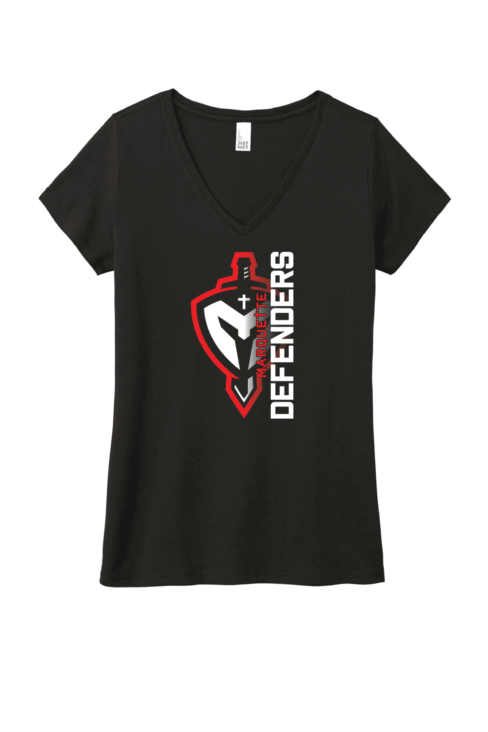 Marquette Catholic Defenders PTO Christmas Fundraiser Women's Black District Perfect Tri V-Neck T-Shirt