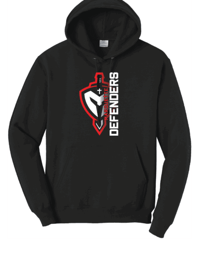 Marquette Catholic Defenders PTO Christmas Fundraiser Adult Black Port & Co TALL Core Fleece Hoodie