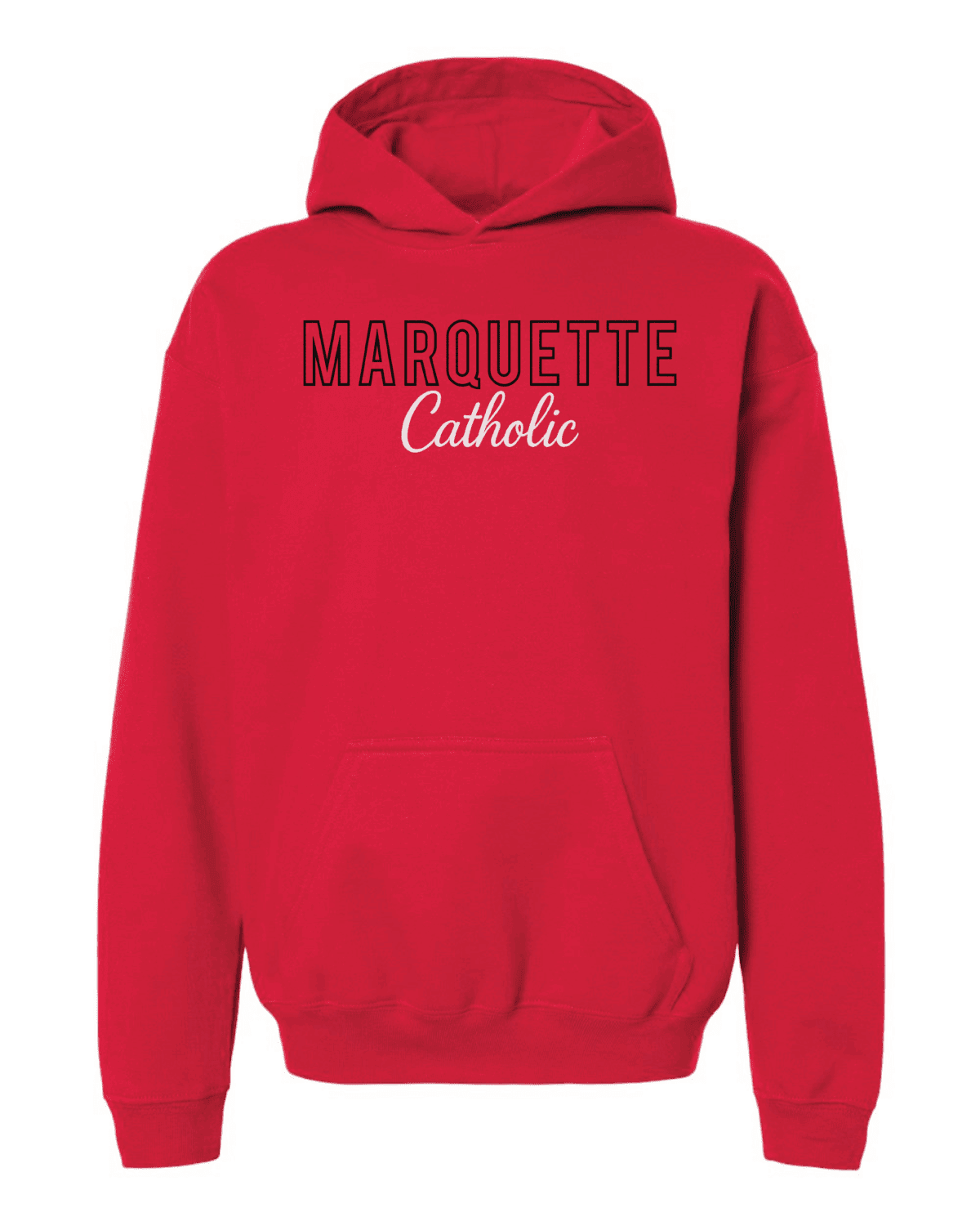 Marquette Catholic Defenders PTO Christmas Fundraiser Puff Embroidered Youth Gildan Softstyle Midweight Hoodie (5 Color Options) - Image 4