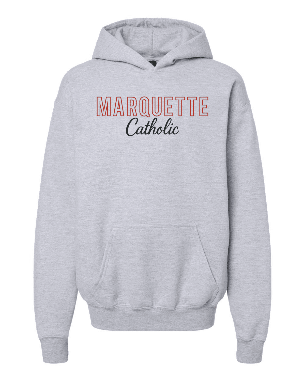 Marquette Catholic Defenders PTO Christmas Fundraiser Puff Embroidered Youth Gildan Softstyle Midweight Hoodie (5 Color Options) - Image 5