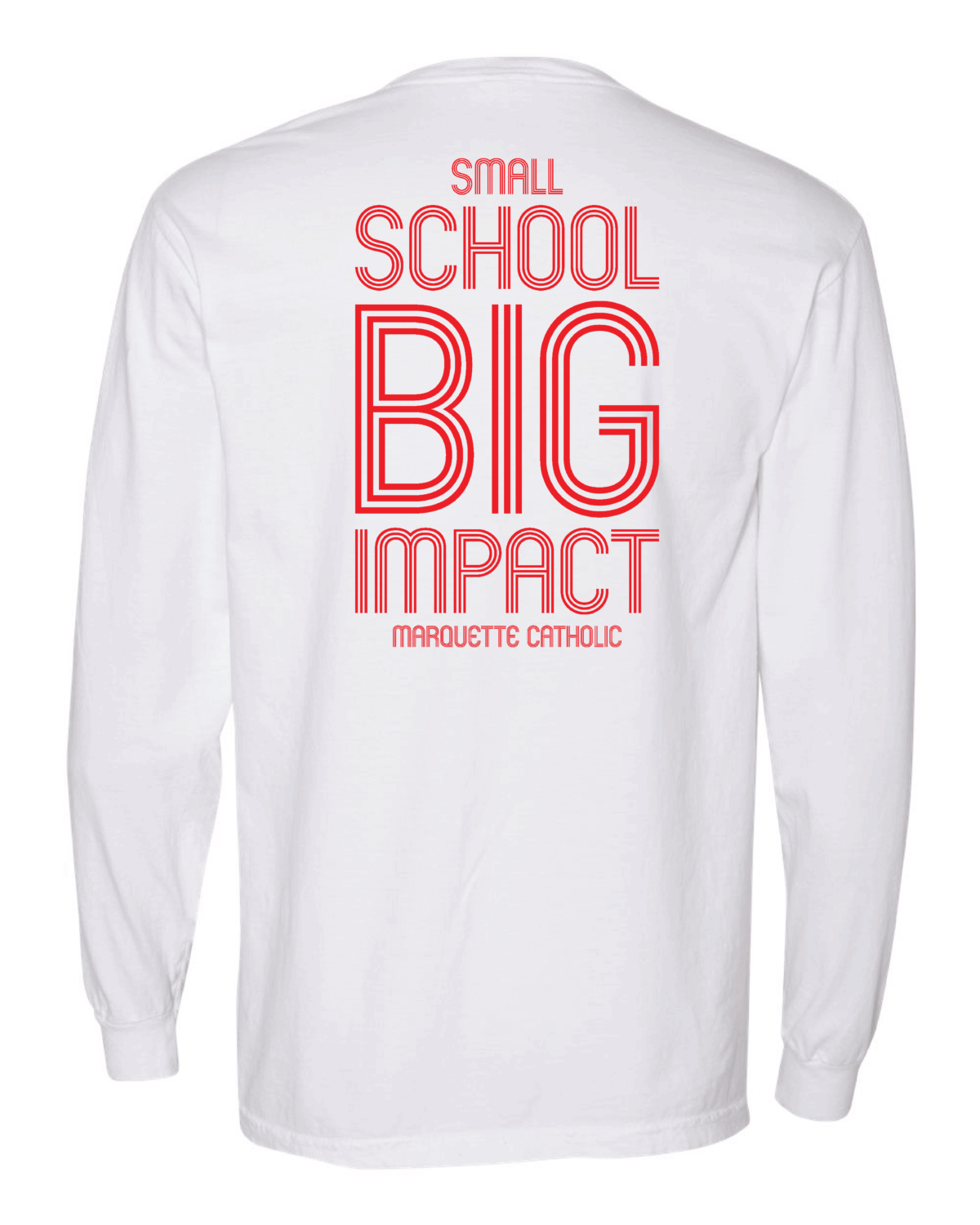 Marquette Catholic Defenders PTO Christmas Fundraiser Adult Comfort Colors Garment-Dyed Heavyweight Long Sleeve Pocket T-Shirt (4 Color Options) - Image 2