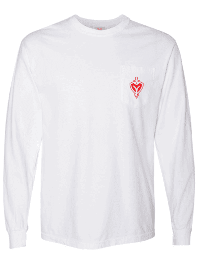 Marquette Catholic Defenders PTO Christmas Fundraiser Adult Comfort Colors Garment-Dyed Heavyweight Long Sleeve Pocket T-Shirt (4 Color Options)