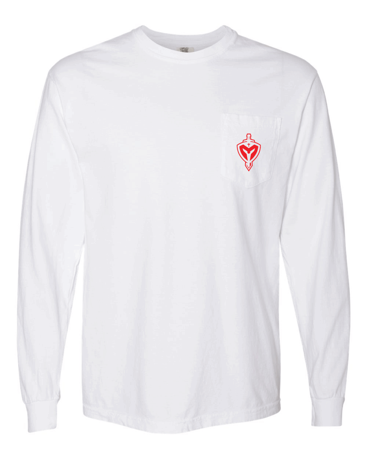 Marquette Catholic Defenders PTO Christmas Fundraiser Adult Comfort Colors Garment-Dyed Heavyweight Long Sleeve Pocket T-Shirt (4 Color Options)