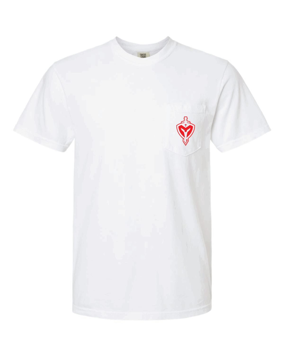 Marquette Catholic Defenders PTO Christmas Fundraiser Adult Comfort Colors Garment-Dyed Heavyweight Pocket T-Shirt (4 Color Options)