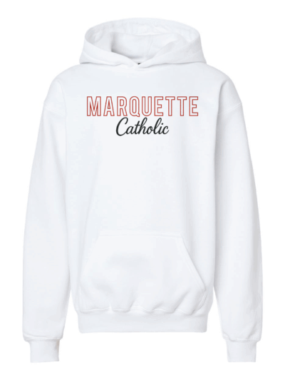 Marquette Catholic Defenders PTO Christmas Fundraiser Puff Embroidered Youth Gildan Softstyle Midweight Hoodie (5 Color Options)