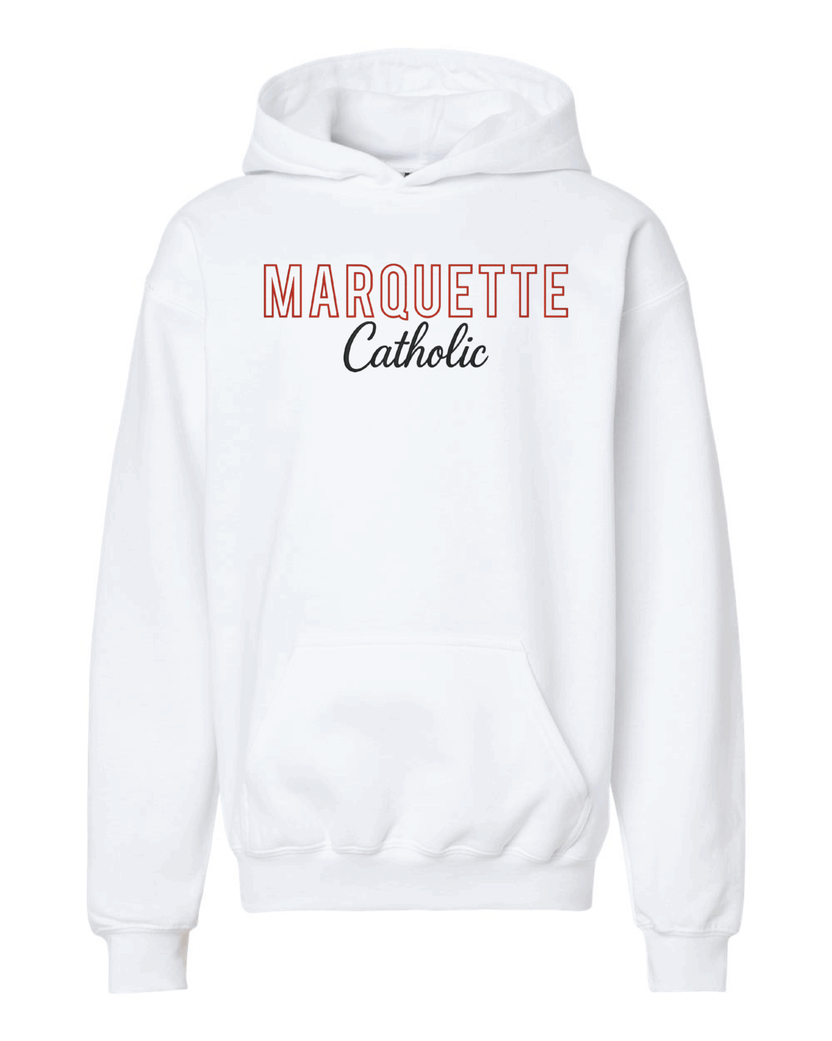 Marquette Catholic Defenders PTO Christmas Fundraiser Puff Embroidered Youth Gildan Softstyle Midweight Hoodie (5 Color Options)