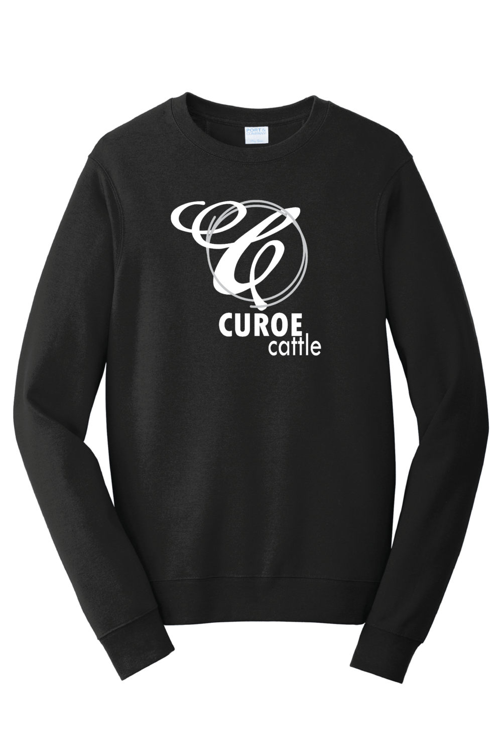 Curoe Cattle Adult Port & Co Fan Favorite Fleece Crewneck Sweatshirt