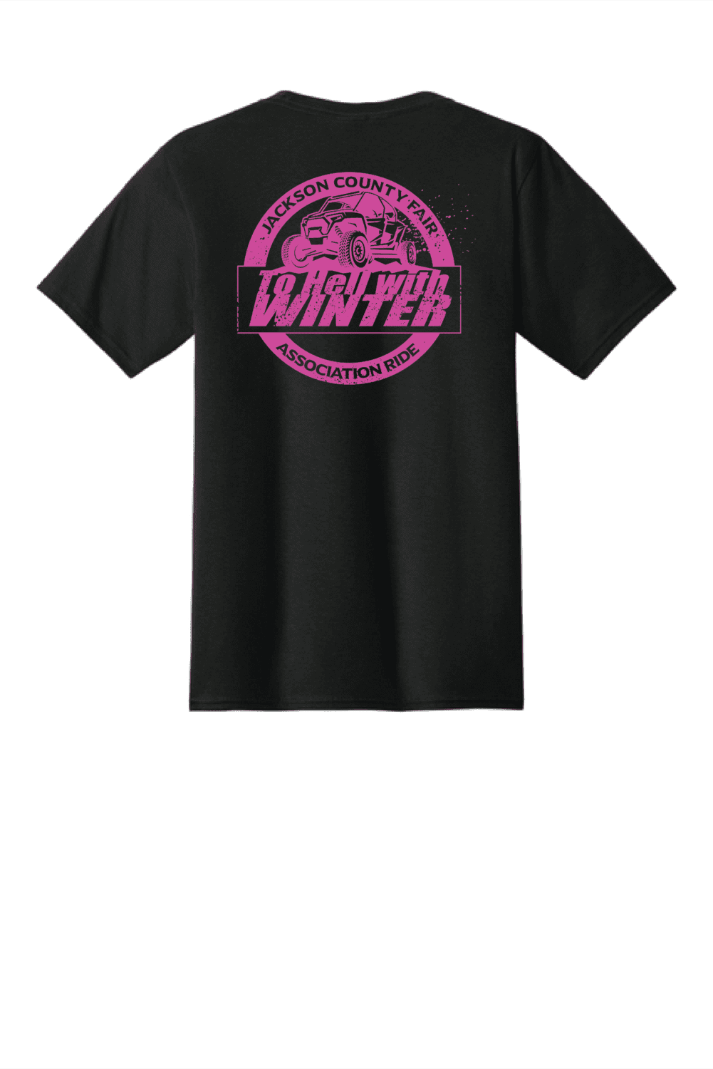 2026 Jackson County Fair To Hell With Winter Ride TALL Adult Jet Black Port & Co Core Blend T-Shirt - Image 4