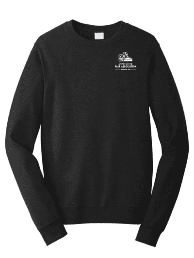 2026 Jackson County Fair To Hell With Winter Ride Adult Jet Black Port & Co Fan Favorite Fleece Crewneck Sweatshirt
