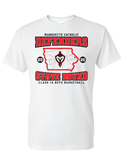 Extra 2026 Marquette Catholic Defenders Boys State Basketball Adult Gildan DryBlend T-Shirt